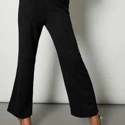max Women Solid Mid-Rise Casual Bootcut Trouser-image-58