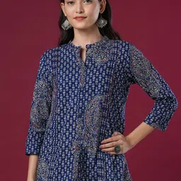 FASHOR Ethnic Motifs Printed Pure Cotton Kurti-image-17