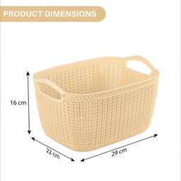 Aura Cream-Coloured Set of 3 Regular Multi-Utility Organisers image 5