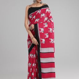 Anouk Rustic Cotton Ethnic Printed Daily Wear Saree with Matching Blouse-picture-40