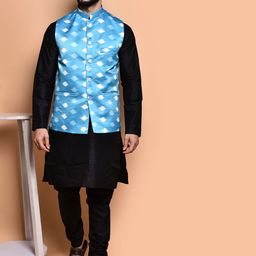 PRINTCULTR Men Regular Pure Silk Kurta with Trousers-picture-56