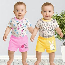 KidBee Unisex Kids Printed T-shirt with Shorts-image-39