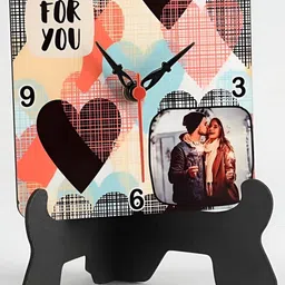 fnp White & Orange Printed Contemporary Table Clock-13