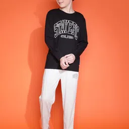 Lil Tomatoes Boys Typography Printed Night suit-image-77