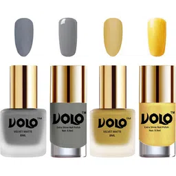 VOLO Set Of 4 Velvet Matte & Extra Shine Nail Polish-8 ml & 9.9 ml Each Shade 20-32-41-59-2