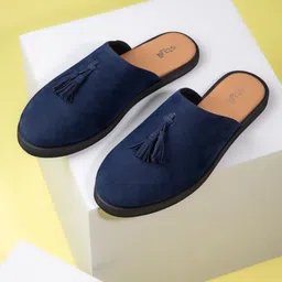 Styli Men Faux Suede Clogs with Tassel Detail-image-77