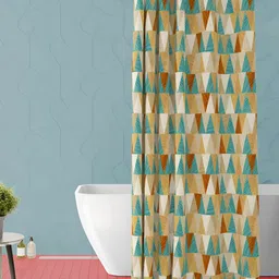ArtzFolio Beige & Red Printed Waterproof Shower Curtain-image-93