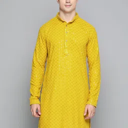 Jompers Men Floral Embroidered Sequinned Kurta-picture-54