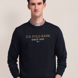 U.S. Polo Assn. Men Brand Logo Printed Round Neck Cotton Pullover Sweatshirt-image-29
