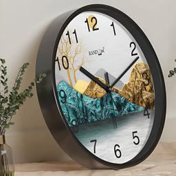 RANDOM Black & White Printed Contemporary Analogue Round Wall Clock-14