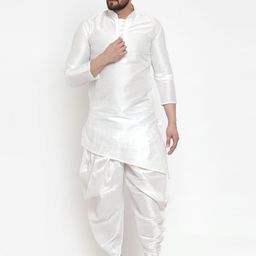 Kaifoo Men Regular Dupion Silk Kurta with Dhoti Pants-21