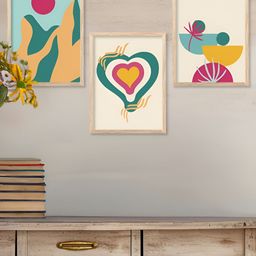 Kotart Brown & Blue 3 Pieces Modern Wooden Wall Arts-picture-25