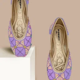 CATBIRD Women Ethnic Mojaris with Embroidered Flats-45