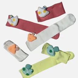 Little Surprise Box LLP Kids Pack Of 3 Striped  Calf-Length Socks-image-91