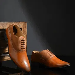 House of Pataudi Men Textured Formal Brogues-picture-51