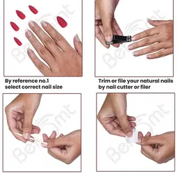 BEROMT Set Of 16Press On Nail Tip With Application Kit - BFN661CN image 4
