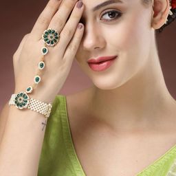 Anouk Women Brass Pearls Handcrafted Gold-Plated Ring Bracelet-image-87