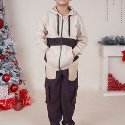 KiddoPanti Boys Colorblocked Hooded Tracksuit-50