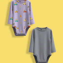 Orange Sugar Infants Pack Of 2 Printed Cotton Bodysuits-40