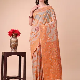 Astita Ethnic Motifs Woven Design Zari Banarasi Saree-20