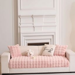 HomeCloud Pink Checked Other 1 Piece Sofa Cover-image-62