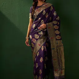 SHADOW & SAINING Woven Design Zari Banarasi Saree-image-65