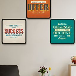 Myntra Elegant Homes Green & Orange 3 Pieces Motivational Quotes Printed Wooden Wall Art-6