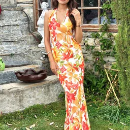 BAESD Women Floral Printed V-Neck Bodycon Dress-picture-8