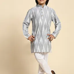 SKAVIJ Boys Abstract Printed Regular Pure Cotton Kurta with Pyjamas-11