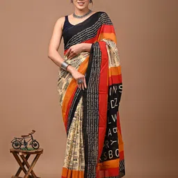 Crafts Moda Pure Cotton Block Print Saree-50