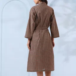 CRAFIQA Printed Pure Cotton Shawl CollarBathRobe image 2