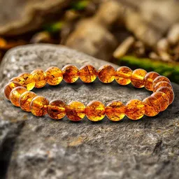 BLACK MAMBA Citrine Natural Stone Stretchable Unisex Bracelet-26