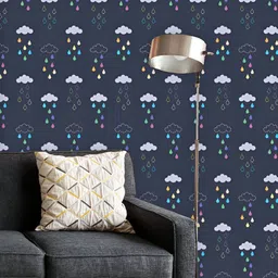 ArtzFolio Printed UV-Resistant Anti-Bacterial Rain Drop With Cloud Peel & Stick Wallpaper-26