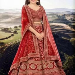 F Plus Fashion Girls Blue Silk Blend Semi-Stitched Lehenga Choli-image-17