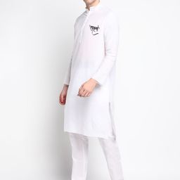 PulseIQ Men Ethnic Motifs Printed Regular Kurta with Pyjamas image 5