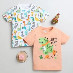 BUMZEE Boys Pack Of 2 Graphic Printed Round Neck Cotton T-Shirts-picture-8
