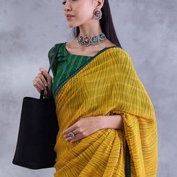 Anouk Rustic Abstract Printed Beads and Stones Poly Georgette Saree image 3