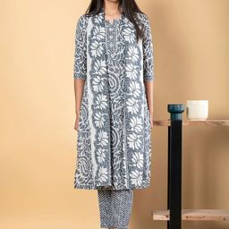 Readiprint Ethnic Motifs Printed Regular Notch Neck Straight Kurta With Palazzos & Dupatta-1