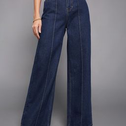 Miss Chase Twilight Prism Women Panelled Wide Leg Jeans-picture-45