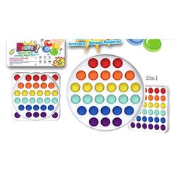FunBlast Pop Bubble Stress Relieving Silicone Pop It Fidget Toy Pack of 2 - Multicolor image 5