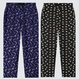 Tee Weavers Girls Pack Of 2 Printed Cotton Lounge Pants-picture-56