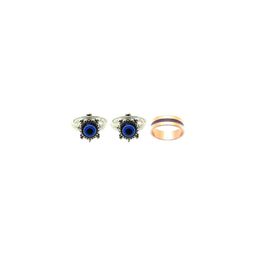 Dynamic Retail Global Set of 3 Rings for Men & Women, Blue-Gold Alloy Ring ()-33