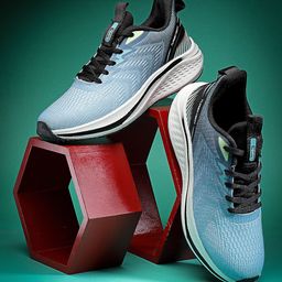 Action Men Mesh Running Non-Marking Lace-Ups Shoes-image-43