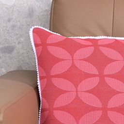 Saral Home Rust & White Set of 2 Geometric Square Cushion Covers-9