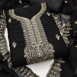 Maroosh Floral Embroidered Sequinned Georgette Unstitched Dress Material-image-95