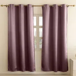 THE LINEN COMPANY Lavender Set of 2 Black Out Long Door Curtain-image-77
