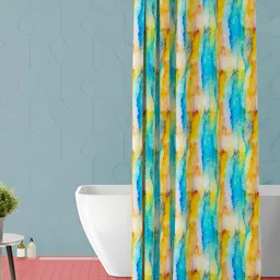 ArtzFolio Blue & Yellow Printed Waterproof Shower Curtain-image-73