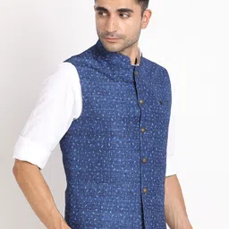 Turtle Printed Nehru Jacket image 3