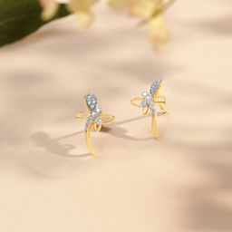 Mia by Tanishq Gold & Diamond Dancing Butterfly Stud Earrings-image-65