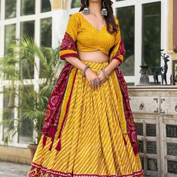 Aavisa Queency Printed Ready to Wear Silk Lehenga & Unstitched Blouse with Dupatta-picture-41